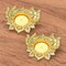 Metal Lotus Candle Holder – Decorative T-Light Holder with Glass Accents, Diwali Diya for Puja, Kuthu Vilakku, Home Temple Decor, Deepawali Decoration, Lantern, Housewarming Return Gift